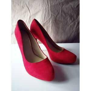 Jessica Simpson Heels Size 11 Red Nubuck Pre Owned